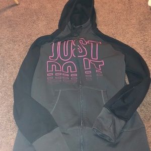 Nike Just Do It logo front zip hoodie. Insulated!